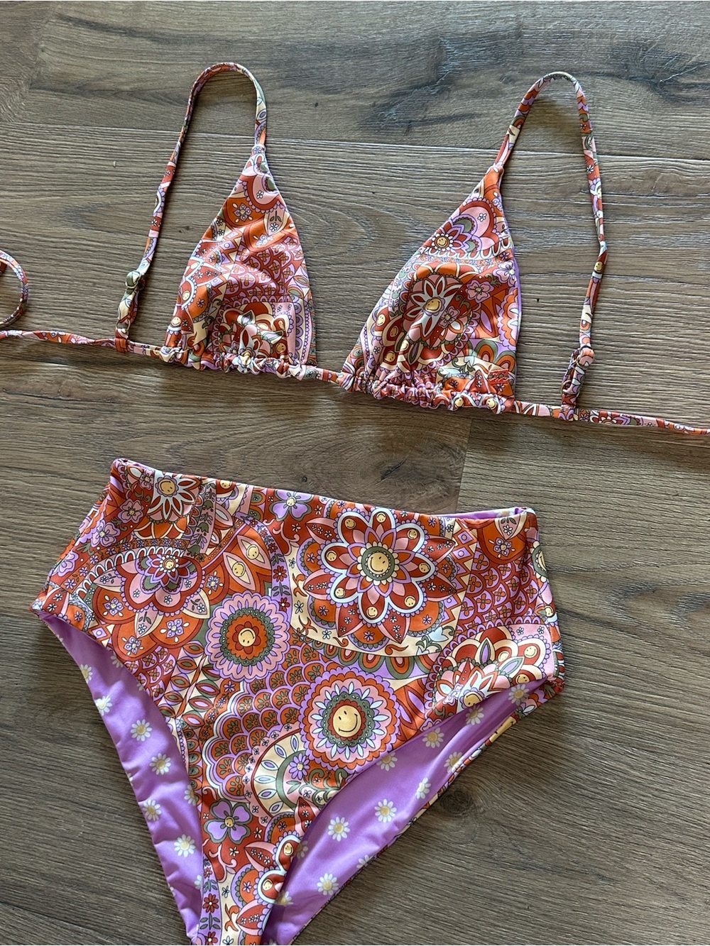 Billabong Smile Floral Retro Print Bikini Swim Set New - Picture 2 of 9